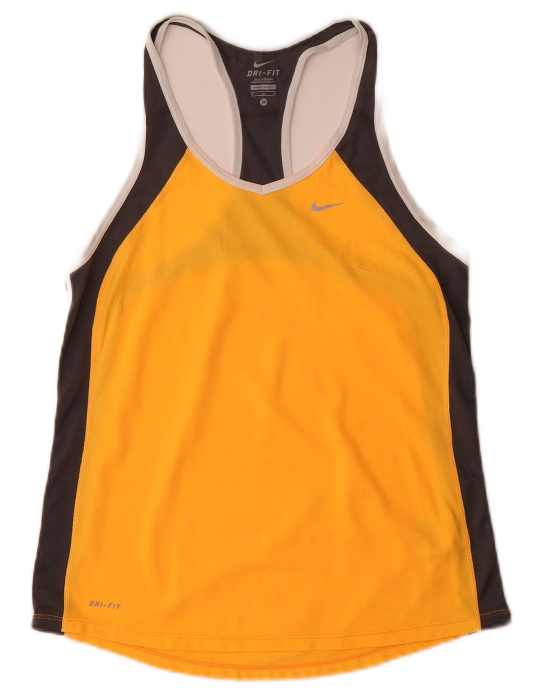 Nike Dame Dri Fit Vest Top UK 12 Medium Gul Colourblock Polyester