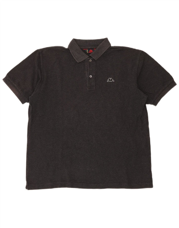 KAPPA Poloshirt til mænd mellemgrå bomuld