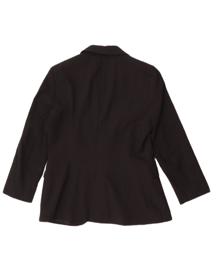 Zara Dame 1-knaps blazerjakke EU 40 Medium Sort Polyester