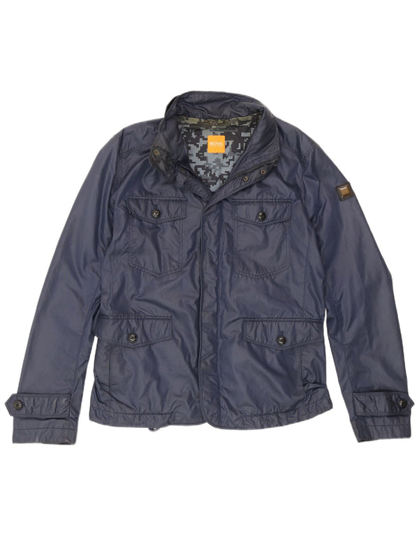 Hugo Boss Herre Utility Jacket EU 50 Large Navy Blue Cotton