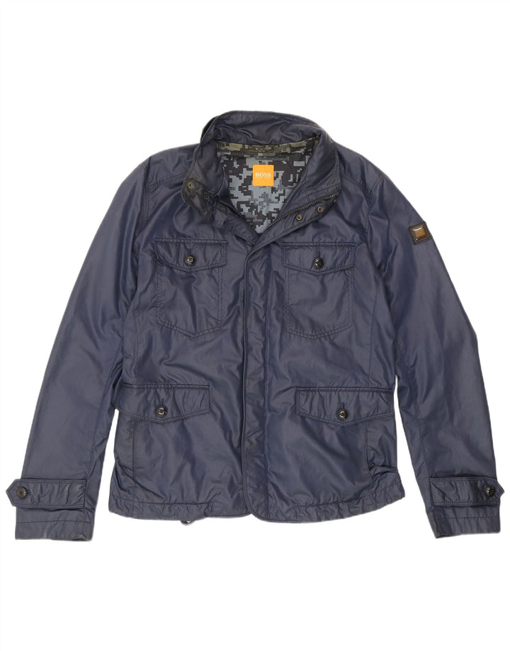 Hugo Boss Herre Utility Jacket EU 50 Large Navy Blue Cotton