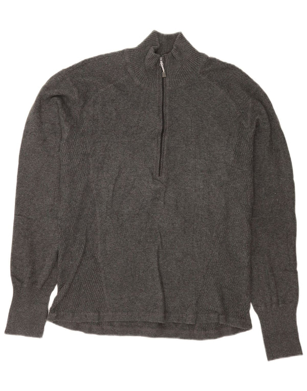 Eddie Bauer Dame sweater med lynlås-hals UK 18 XL Grå Bomuld