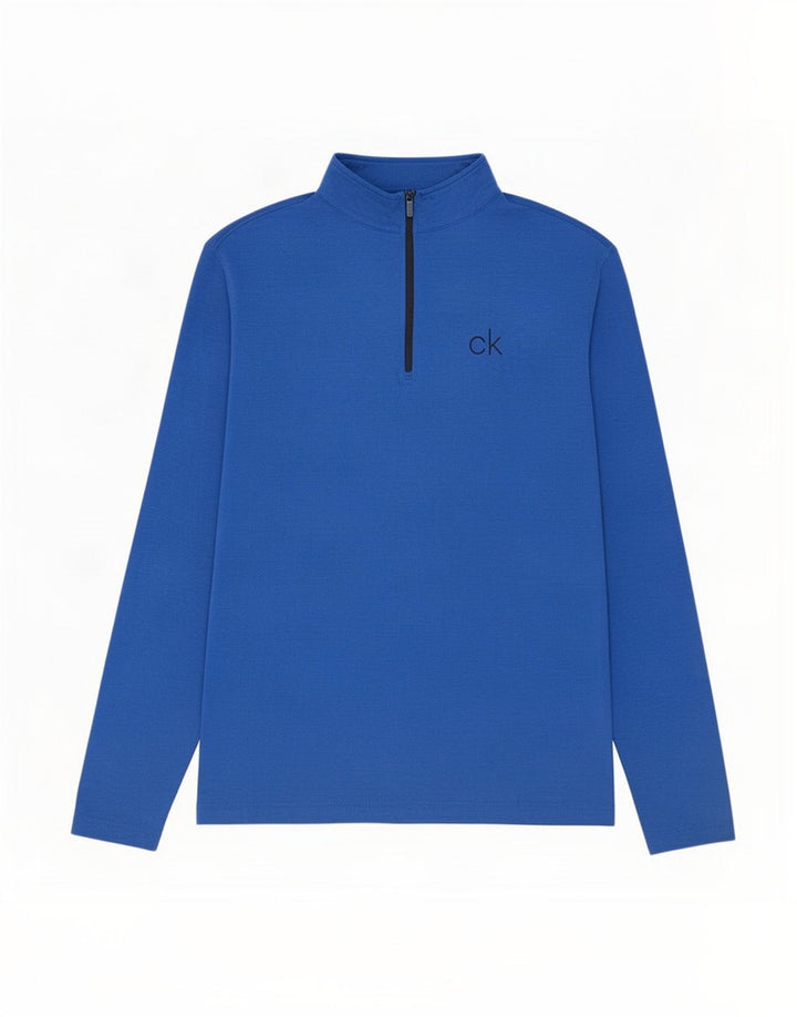 Calvin Klein Herre Zip Neck Pullover Træningsdragt Top Stor Blå Polyester