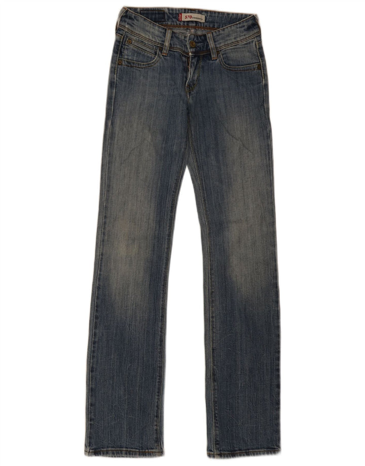 Levi's Dame 570 Straight Jeans W26 L33 Blå Bomuld