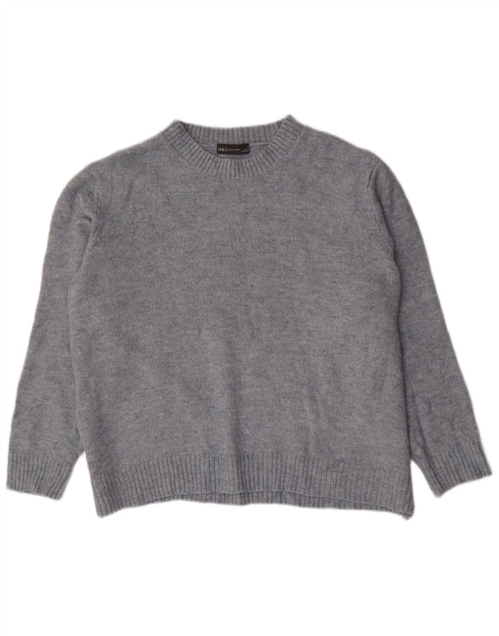 Marks & Spencer dame sweater med rund hals i overstørrelse UK 14 Medium Blue