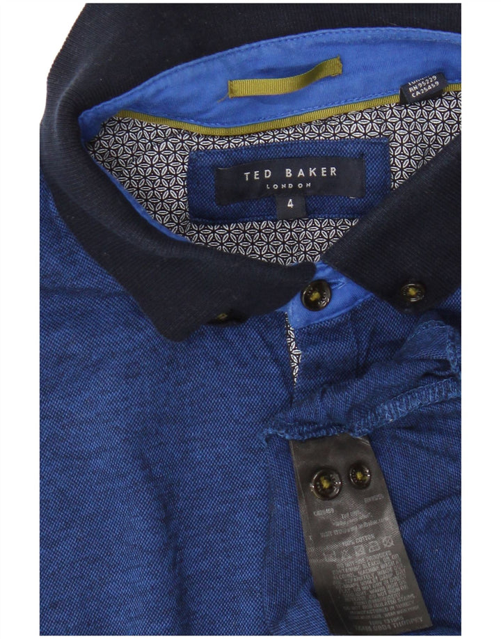 Ted Baker herre poloskjorte str. 4 Large Blue Cotton