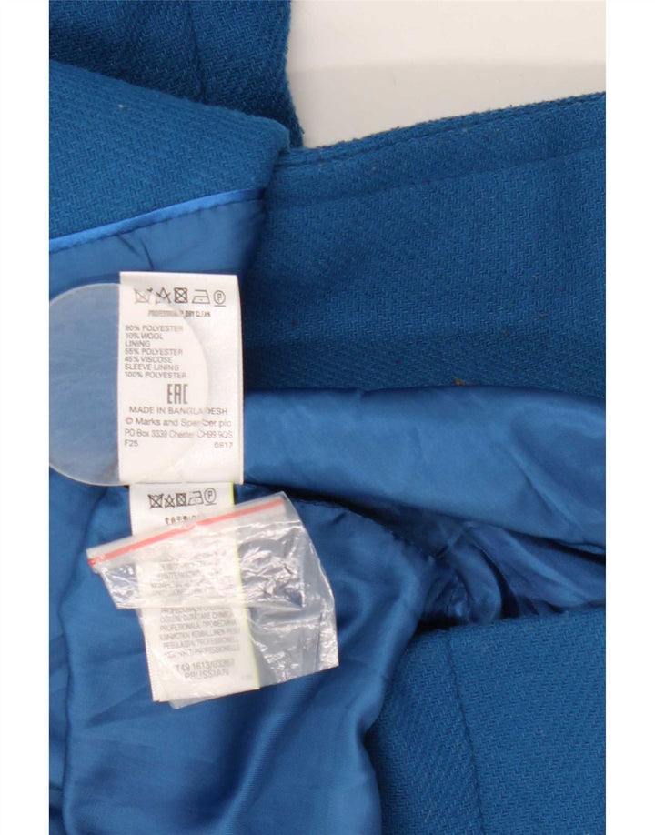 Marks & Spencer dobbeltradet frakke til kvinder UK 6 XS blå polyester
