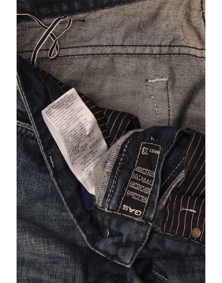 Gas Straight Jeans til mænd W33 L30 Marineblå bomuld