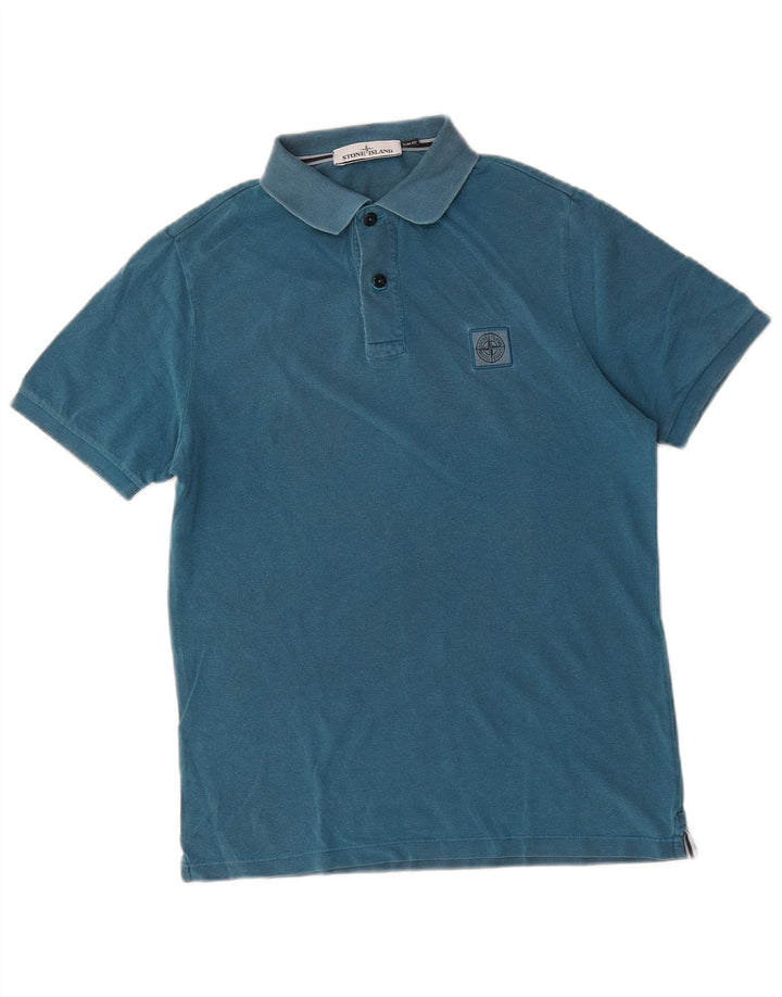 Stone Island Herre Slim Fit Polo Shirt Medium Blue Bomuld