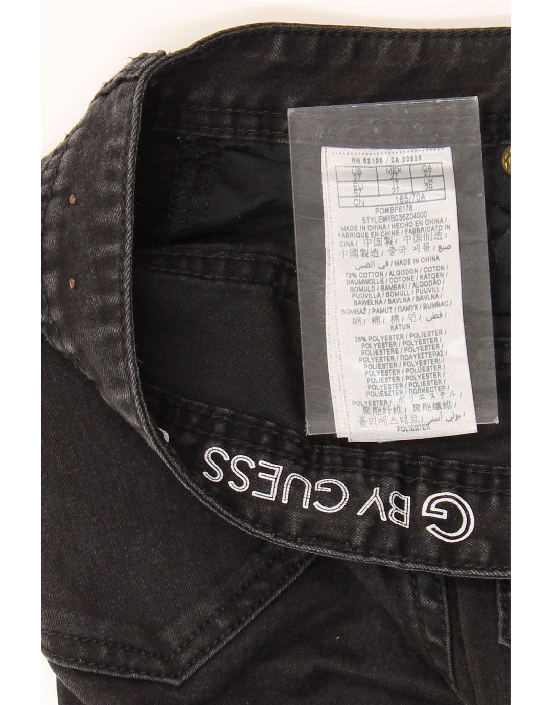 GUESS Womens Skinny Jeans W29 L30 Black Cotton