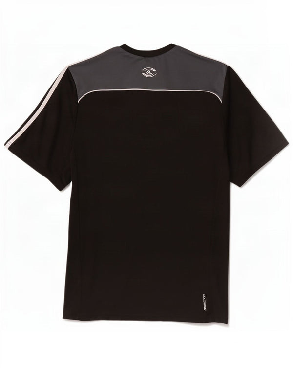 Adidas Herre Climacool T-Shirt Top UK 48/50 XL Sort Colourblock Polyester