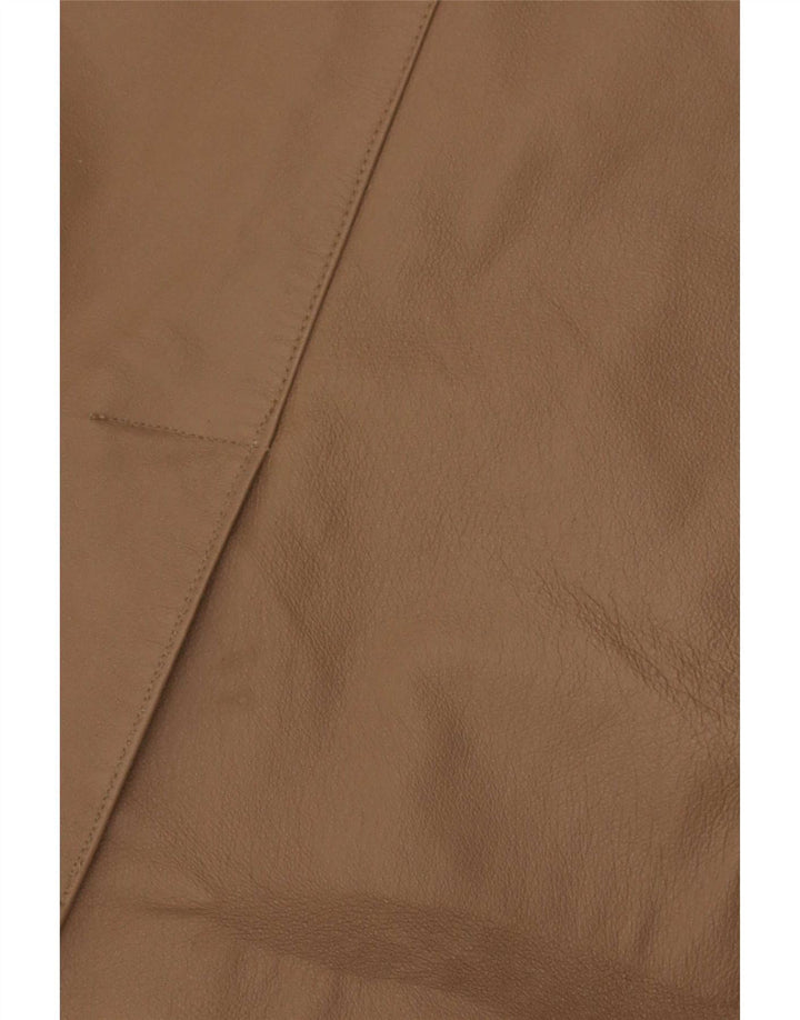 Vintage dame 3-knaps læder blazerjakke EU 46 XL Beige