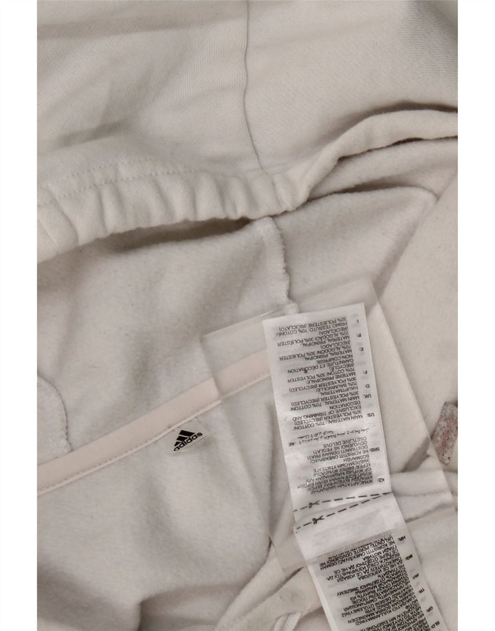 ADIDAS Mens Hoodie Jumper Large White Cotton