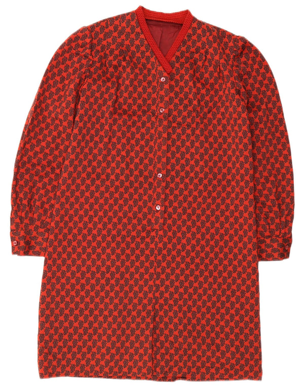 Vintage Dame Basic Dress UK 10 Small Red Geometric