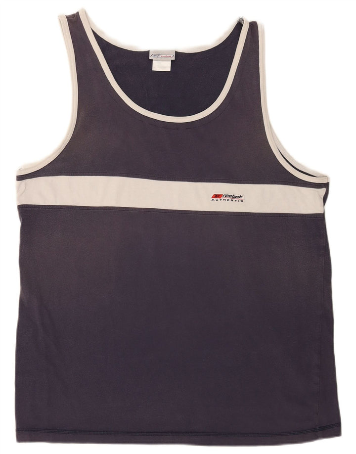 Reebok Herrevest Top XL Marineblå Colourblock Bomuld