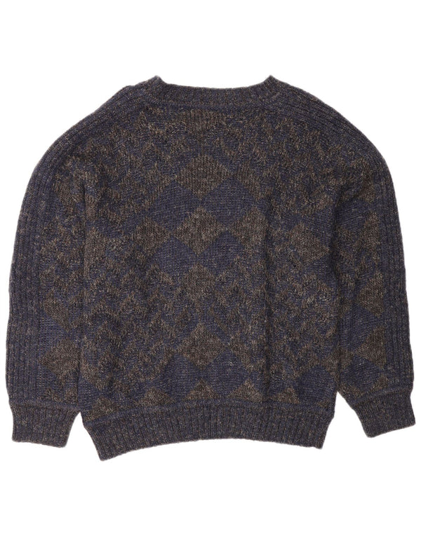 Ellesse Herre Boat Neck Jumper Sweater Medium Navy Blue Uld