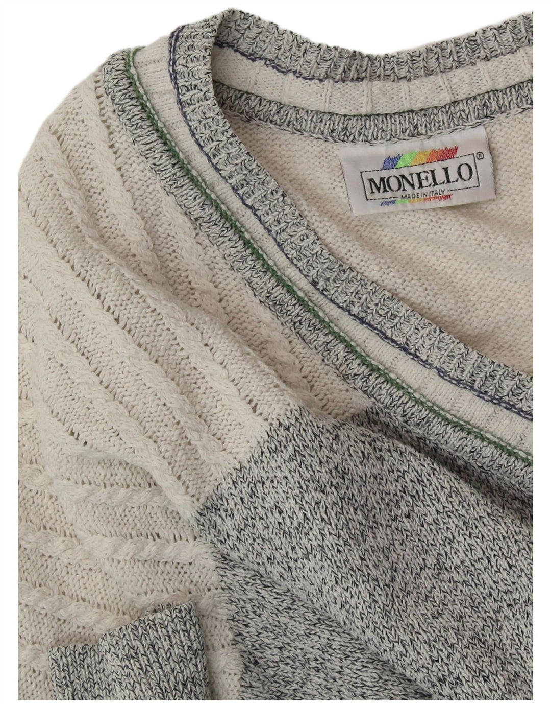 MONELLO Herre V-hals sweater XL Multifarvet Geometrisk