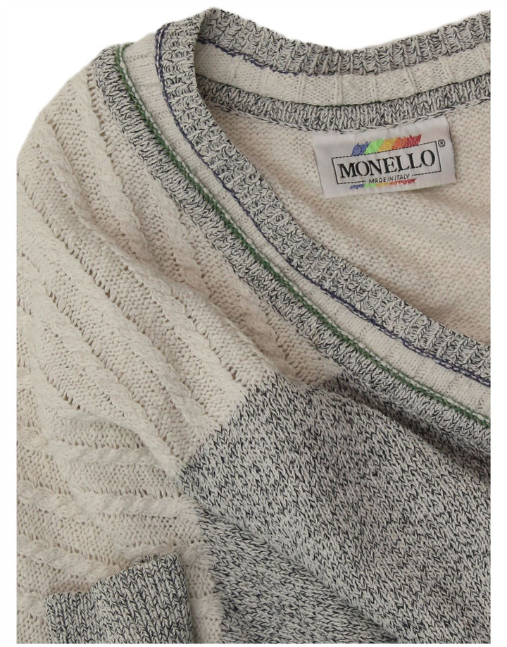 MONELLO Herre V-hals sweater XL Multifarvet Geometrisk