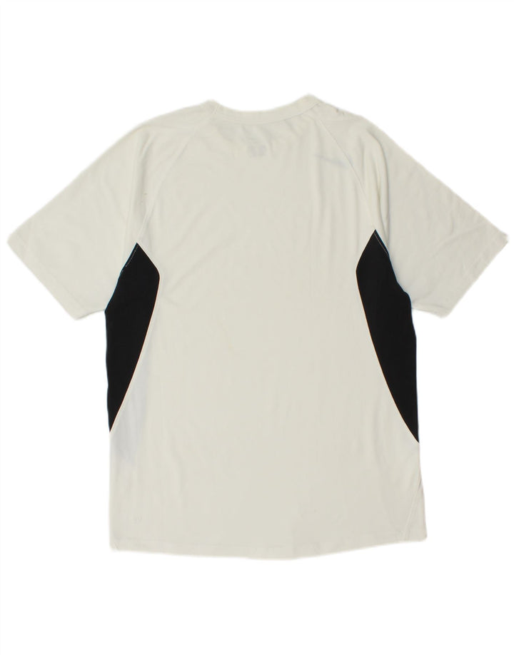 NIKE Mens Dri Fit T-Shirt Top UK 39/41 Medium White Colourblock