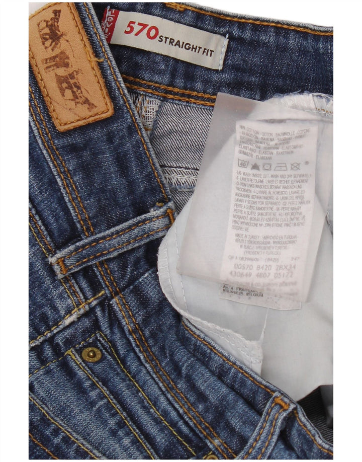 Levi's Dame 570 Straight Jeans W28 L28 Blå Bomuld