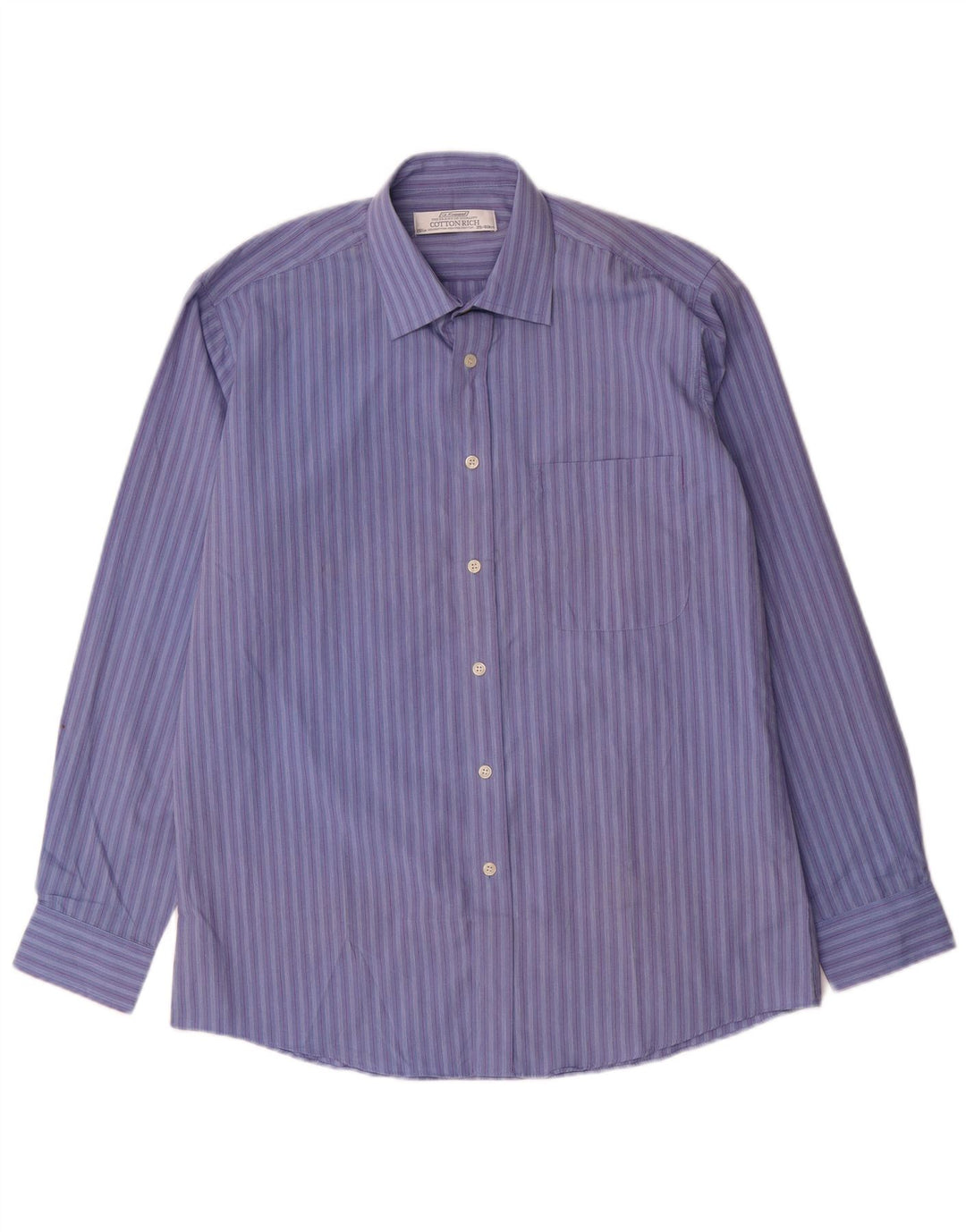 ST. BERNARD Mens Shirt Size 15 1/2 39/40 Medium Blue Striped Cotton