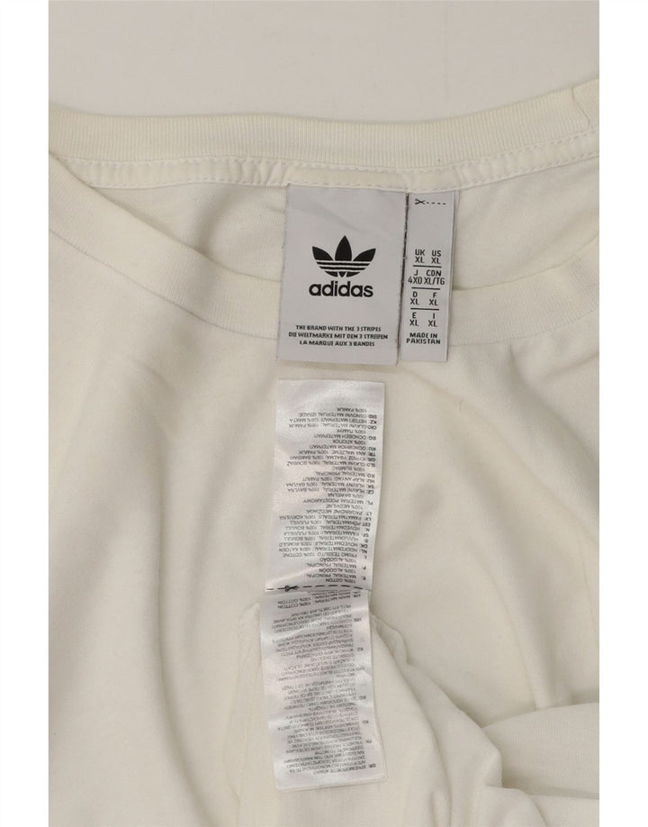 Adidas Herre T-Shirt Top XL Hvid Bomuld