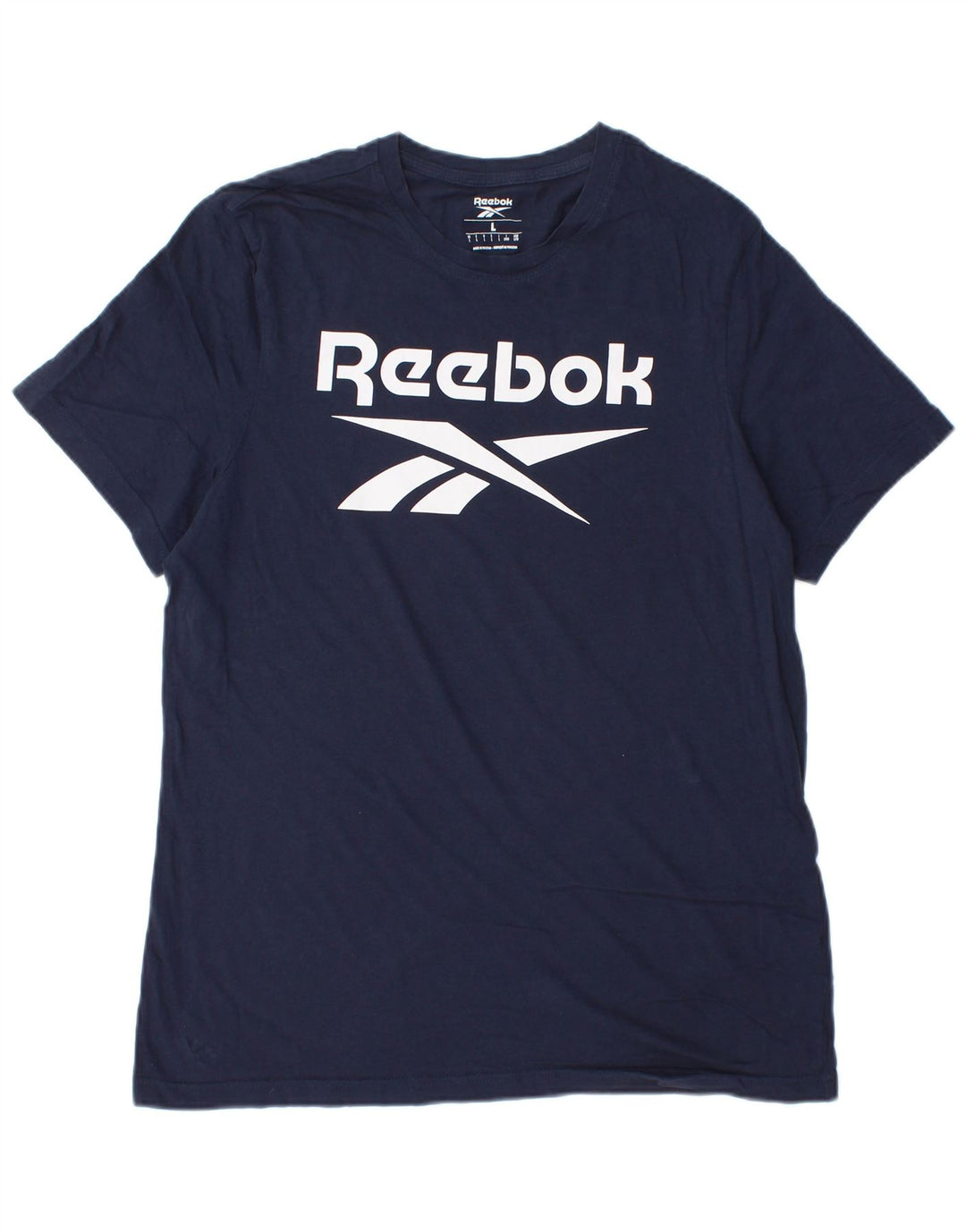Reebok Herre grafisk T-shirt Top Stor marineblå bomuld