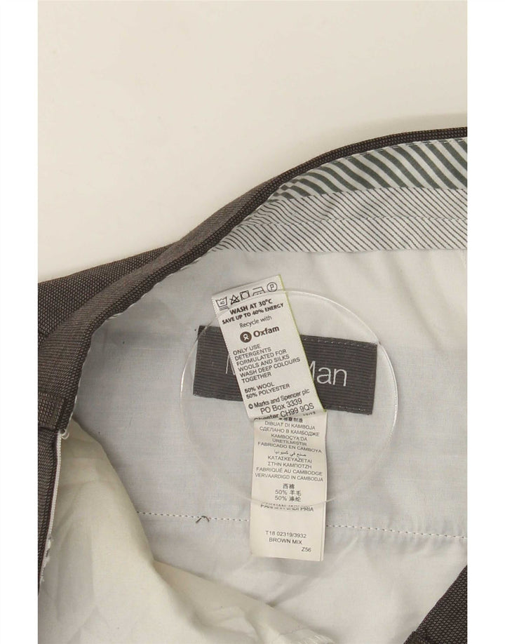 Marks & Spencer Lige jakkesæt til herrebukser W36 L33 Brun uld