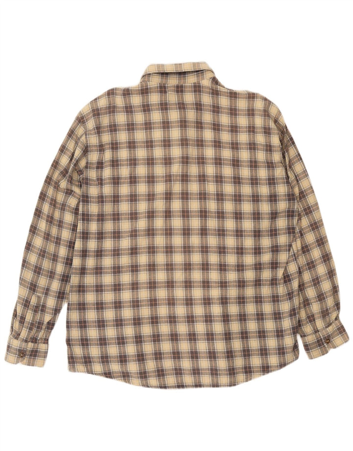 European Project Herre Ternet flannelskjorte XL Beige Plaid Bomuld