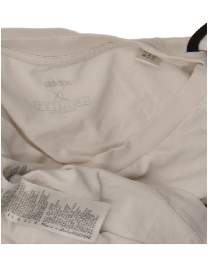 Adidas Herre T-Shirt Top XL Hvid Bomuld