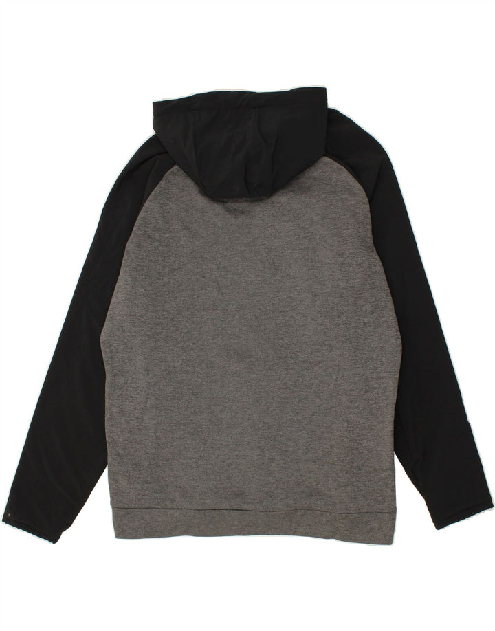 NIKE Mens Zip Neck Hoodie Jumper Large Grey Colourblock Polyester Vintage Nike and Second-Hand Nike from Messina Hembry 