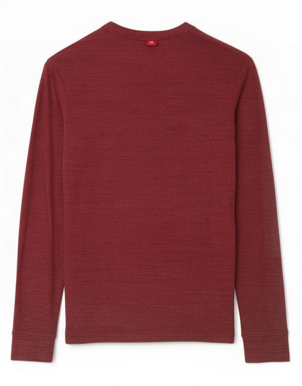 Tommy Hilfiger Herre Top Langærmet Medium Bourgogne Flecked Bomuld