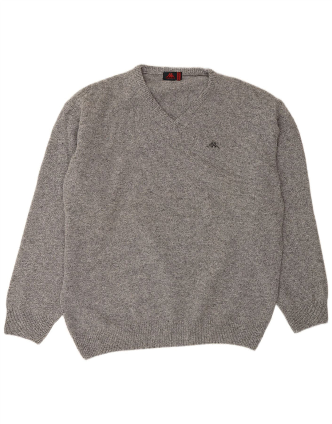 Kappa Herre V-hals sweater 3XL Grå Flecked Lammeuld