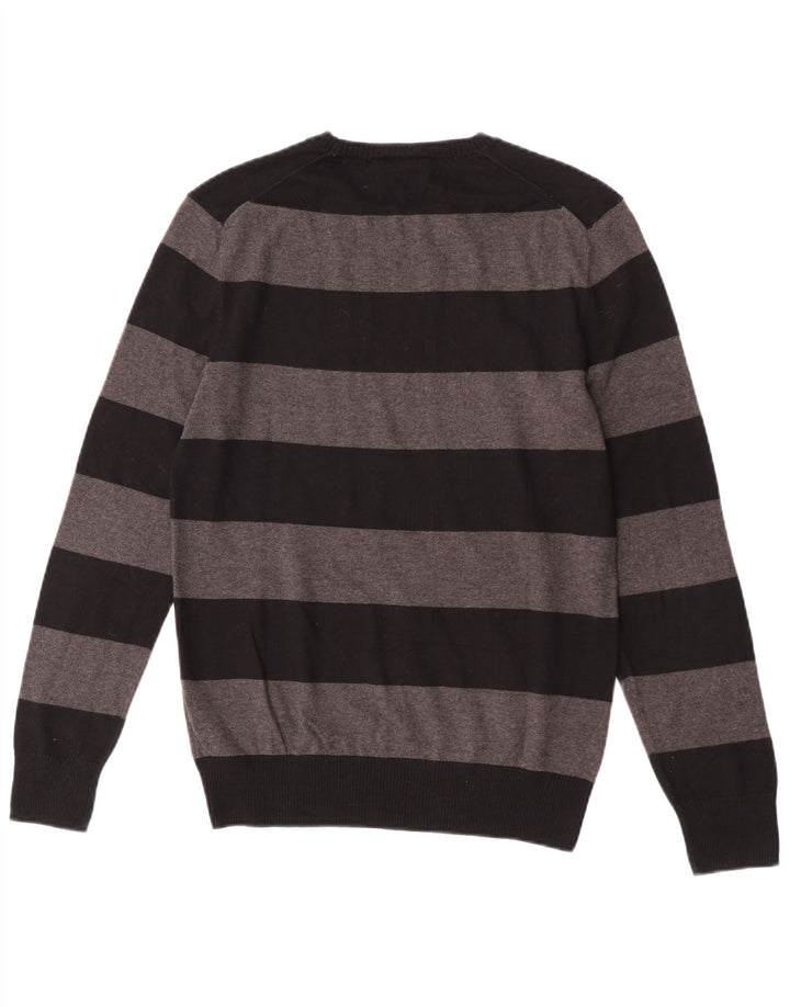 Gap herre rund hals sweater lille grå stribet bomuld