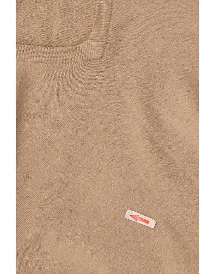 Marks & Spencer Herre Blue Harbor V-hals sweater XL Beige Akryl