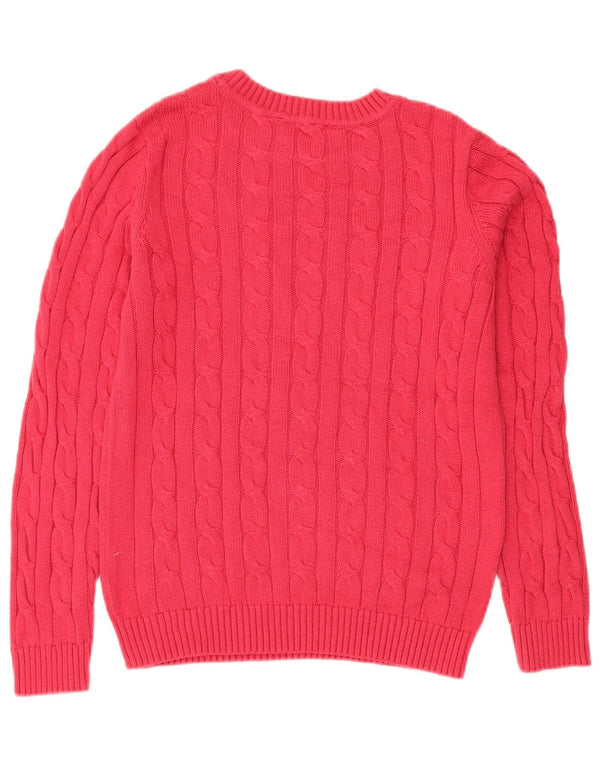 Besætningstøj Dame Boat Neck Jumper Sweater UK 8 Lille Rød Bomuld