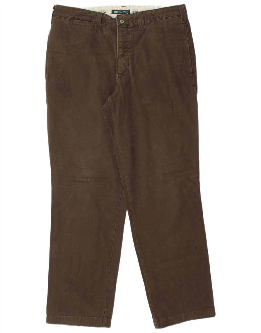 DOCKERS Straight Chino-bukser til mænd W34 L32 Brun bomuld