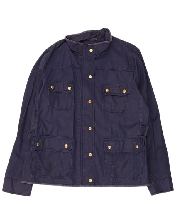 J. Crew Womens Utility Jacket UK 18 XL Marineblå Bomuld