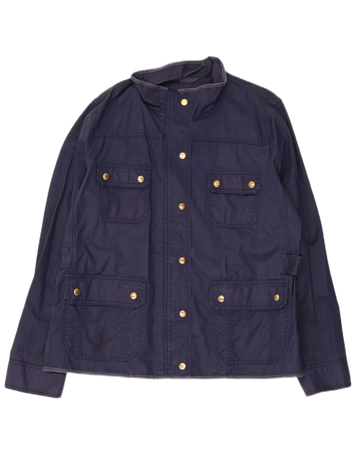 J. Crew Womens Utility Jacket UK 18 XL Marineblå Bomuld
