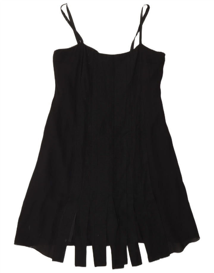 Fenn Wright Manson Dame A-Line Kjole UK 16 Stor Sort Silke