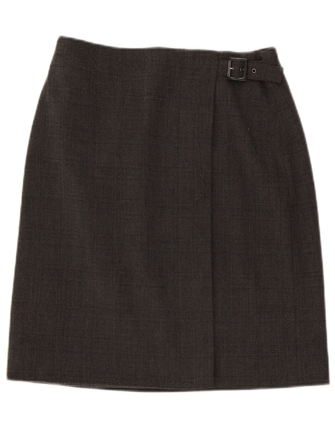 Armani Wrap-nederdel til kvinder US 6 Medium W28 Grå ternet polyester