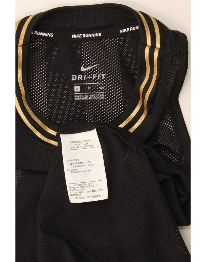 Nike Dame Dri Fit Vest Top UK 10 Small Black Nylon