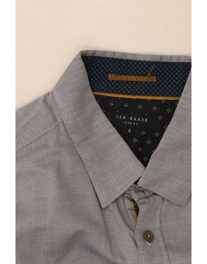 Ted Baker herreskjorte str. 5 XL Grå plettet bomuld