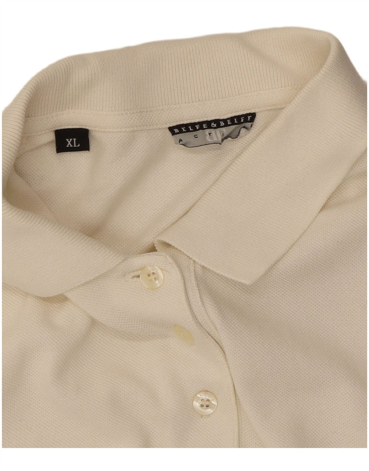 Belfe ærmeløs poloshirt til kvinder XL hvid bomuld