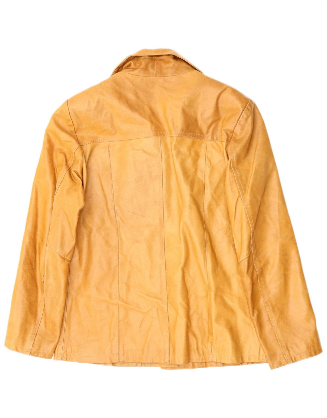 FERRONE Dame Læderjakke UK 16 Stor Brun Læder