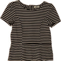 OASIS Womens Blouse Top UK 14 Medium  Navy Blue Striped Polyester Vintage Oasis and Second-Hand Oasis from Messina Hembry 