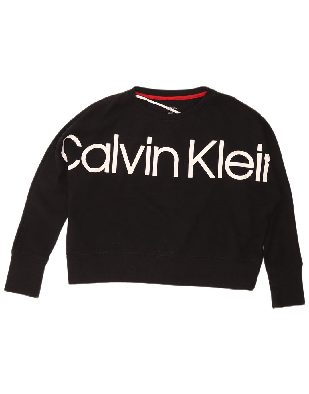 CALVIN KLEIN Graphic Sweatshirt Jumper UK 14 Medium Sort