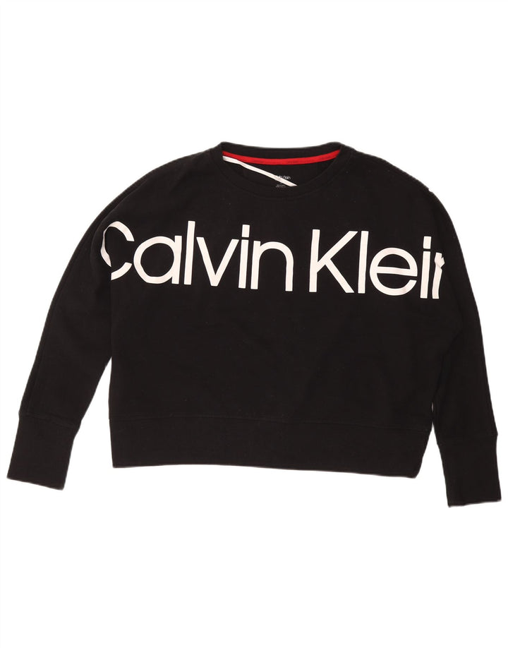 CALVIN KLEIN Graphic Sweatshirt Jumper UK 14 Medium Sort