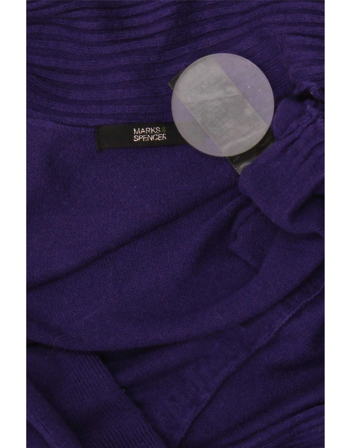 Marks & Spencer Dame Longline Åben Cardigan Sweater UK 8 Lille Lilla