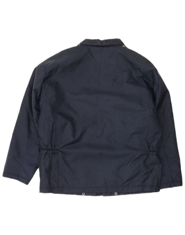 Vintage Windbreaker frakke til drenge 11-12 år marineblå polyamid